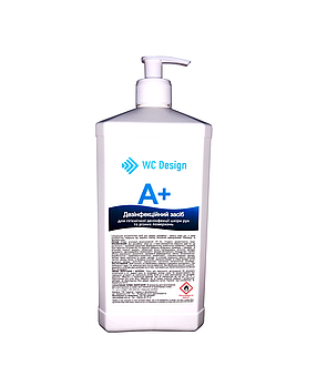 Дезінфікуючий засіб для рук і поверхонь з дозатором А+ 1л Aplus1l