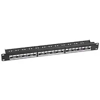 Патч-панель KINGDA KD-PP56-UTP-C5E-24P 19", 24xRJ45, UTP, Cat.5e, с организатором кабеля