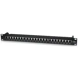 Патч-панель Intellinet 513487 Black 19, 24xRJ45, FTP, Cat.5e, 1unit