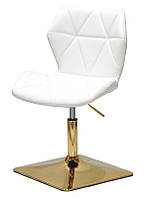 Стул Torino 4 GD-Base белый кожзам, золотая квадратная опора-нога с регулировкой высоты сиденья