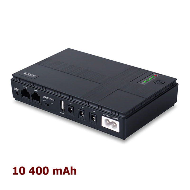 Повербанк універсальний PALO UPS POWER BANK, 10400 мА·год, виходи 5/9/12 В POE 15/24 В, вбудоване зарядне 220 ВВ