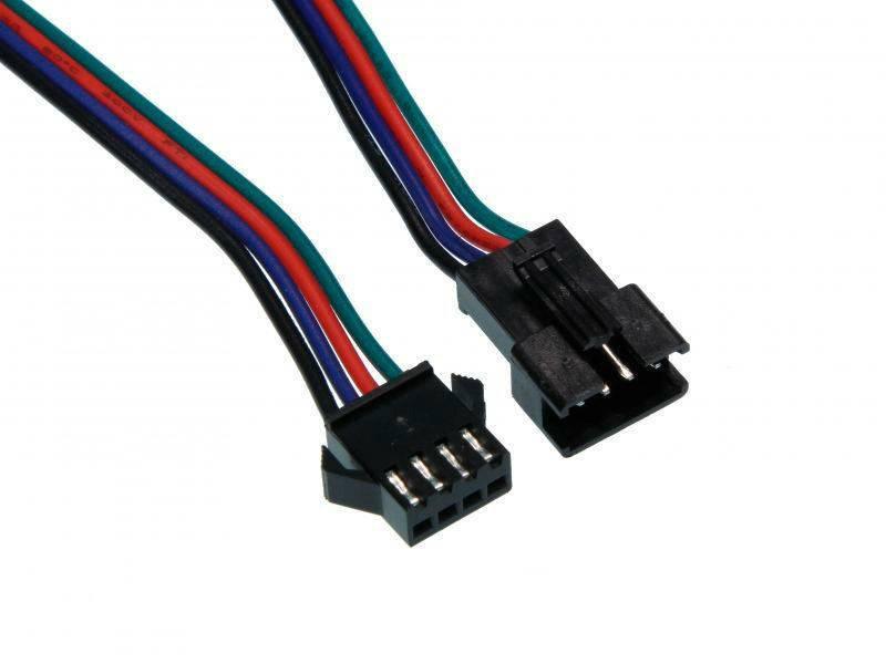 Комплект JST Connector 4pin RGB, WS2813 WS2815 з кабелем тато + мама, фото 1