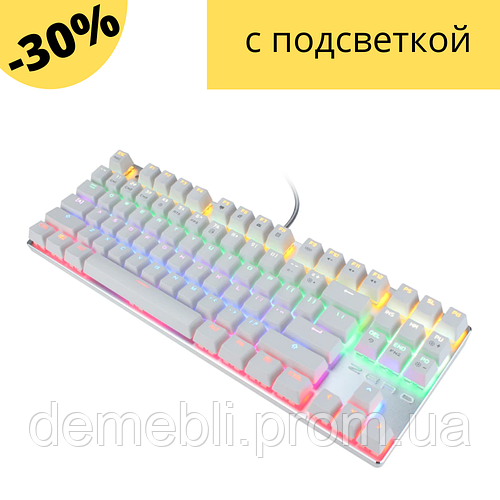 Клавиатура компьютерная игровая с подсветкой Metoo Zero 87 геймерская ...