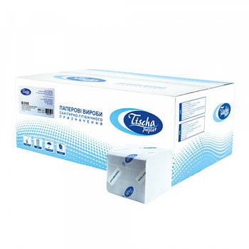 Туалетний папір листовий, целюлозна, біла, V - складка, 226 аркушів. B-308.