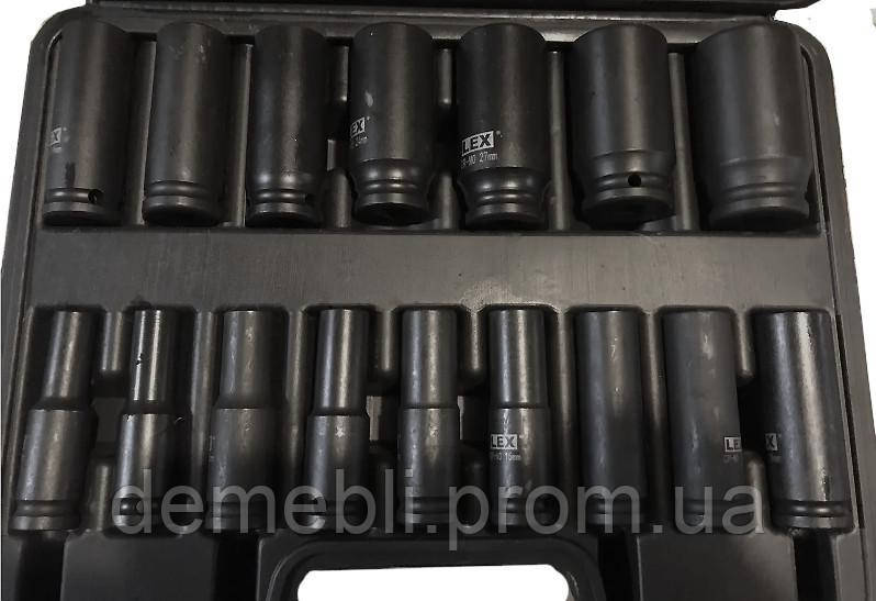 Набір ударних головок LEX LXIS16E 1/2" 10-32 мм 16 од., набір головок для авто demebli, фото 1