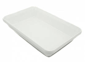 Блюдо для викладки продуктів з меламіну, 30×19.5 x 5.5 см, біле