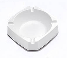 Попільничка квадратна відкрита, 92 × 92 × 30 мм, біла