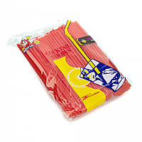 Трубочка для коктейлю кругла, червона 3 × 130 мм