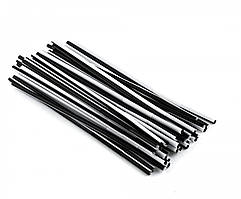 Трубочка для коктейлю кругла, чорно-біла з гофрою 6 × 260 мм