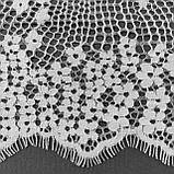 Ажурне французьке мереживо шантильї (з війками) білого кольору шириною 22 см, довжина купона 2,9 м., фото 8