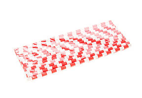 Трубочка для коктейлю паперова смужка 2 кольори 6 × 200 мм