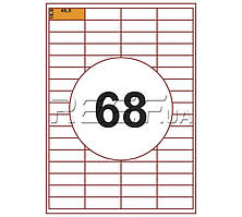 Етикетка A4 - 68 штук на аркуші 48,5x16,9 (100 аркушів)