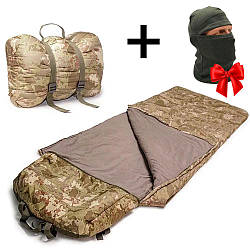 Тактичний спальний мішок Accord Tactical до -35 (210х80 см) Піксель + Подарунок Балаклава / Вірменський спальник