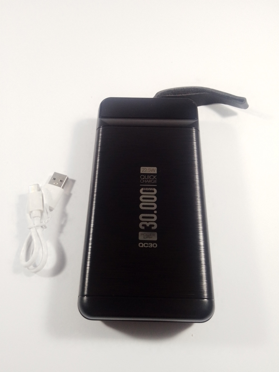 Зовнішній акумулятор Power Bank 30000 mAh Power Way QC30 + 3x USB 22,5 Вт Чорний