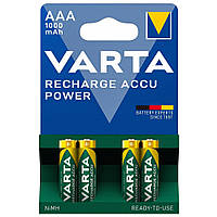 Акумулятор побутовий Varta RECHARGEABLE ACCU HR03 1000mAh, Ni-MH, ААA, 1.2V, блістер 4 шт.