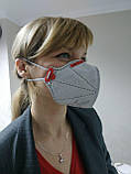 Респіратор, маска Мікрон FFP3 з клапаном видиху, маска ФФП3 з вугільним фільтром, фото 10