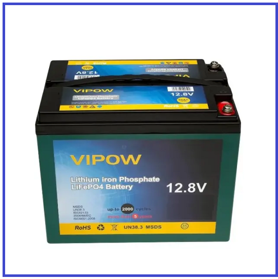 Акумуляторна батарея Vipow LiFePO4 12.8V 50Ah ВМS 40A (223х150х178) до 4000 циклів, фото 1