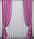 Комплект (2шт. 1х2,7м.) готових штор, колекція "Льон Мішковина". Колір рожевий. Код 125ш 31-302, фото 2