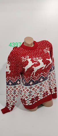 В'язані жіночі вовняні светри новорічні оптом G 4397, фото 2