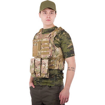 Розвантажувальний жилет універсальний, розвантаження тактичне на 4 кишені Military Rangers ZK-5516 камуфляж