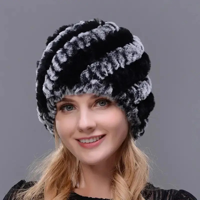 Шапка натуральна хутряна жіноча Герда, чорно-сіра (78730001), фото 1