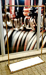 Вішалка стійка золота напольна для суконь, верхнього одягу, 1,8 м