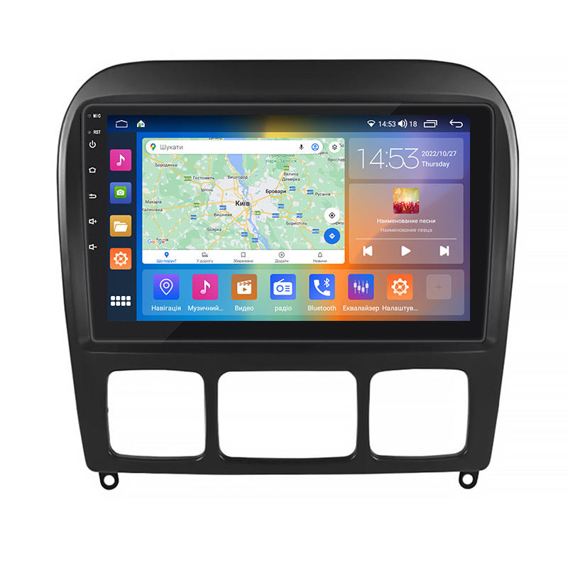 Штатна магнітола 9" Lesko для Mercedes-Benz S-Клас IV (W220) 1998-2005 4/64Gb CarPlay 4G Wi-Fi GPS Prime