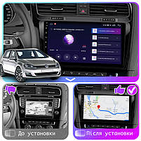 Штатна магнітола 10" Lesko для Volkswagen Golf VII 2012-2017 4/64 Gb CarPlay 4G Wi-Fi GPS Prime Вольксваге 8 шт., фото 3