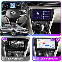 Магнітола 10" Lesko для Volkswagen Passat B8 Рестайлінг 2019-н.в. 4/64Gb CarPlay 4G Wi-Fi GPS Prime 3 шт., фото 3