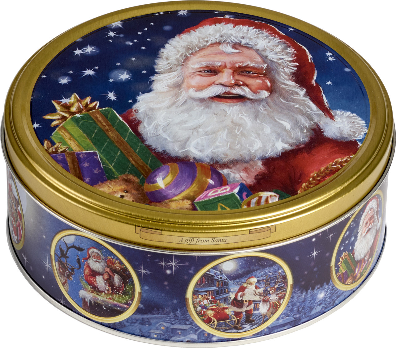 Рождественское печенье Santa Claus Blue Jacobsens Bakery Дания 150 грамм в жестяной банке - фото 1 - id-p1719773490