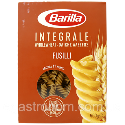 Макарони інтеграле фусіллі цільнозернові Барілла Barilla Fusilli 500g 12шт/ящ (Код: 00-00003488)