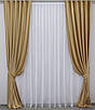 Комплект штор (2шт. 1,5х2,95м.) оксамит (бархат) однотонний. Колір золотистий. Код 1038ш 30-851, фото 2
