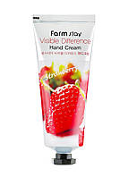 Крем для рук с экстрактом клубники FarmStay Visible Difference Hand Cream Strawberry 100 мл