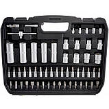 Набір ключів DEGET 108 елементів Набір головок + тріщотки Інструменти в чемодані з металевими защолками ПОЛЬША, фото 5