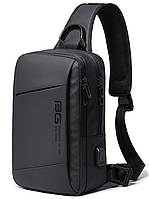 Однолямочный рюкзак Bange BG-22002 чоловічий міської USB-порт 5л чорний