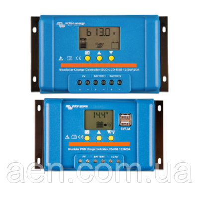 Контролер заряду Victron Energy BlueSolar PWM-LCD&USB 12/24V-5A (5А, 12/24 В)