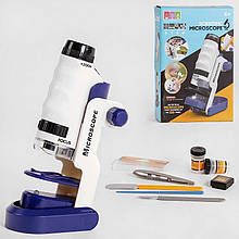 Дитячий мікроскоп 1220-1, на батарейках, аксесуари, світло