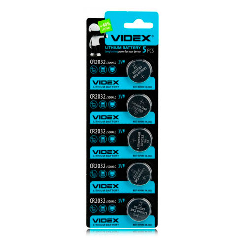 Батарейка таблетка 5шт CR2016 3В Videx, літій