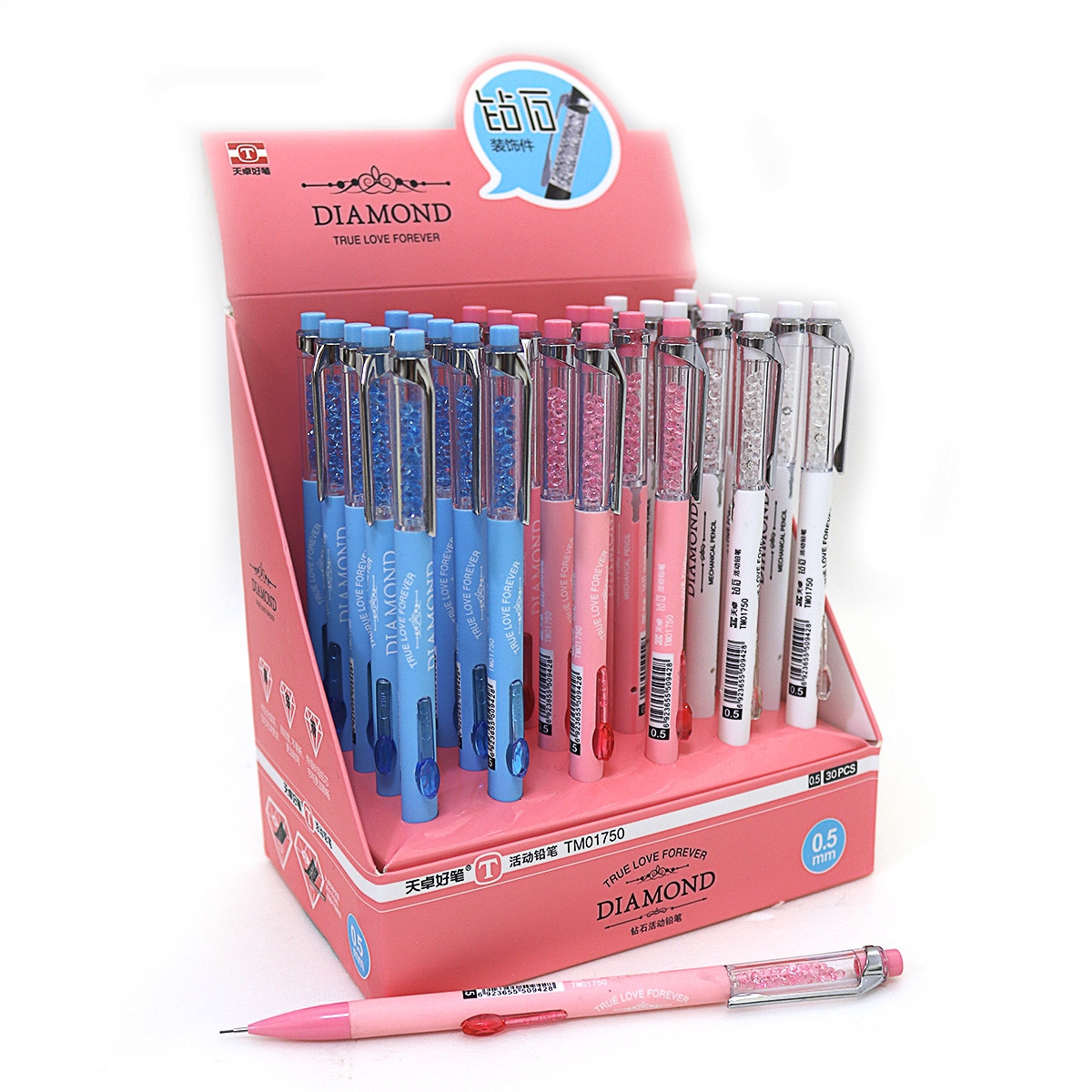 Олівець механічний TY DIAMOND, прозорий.вставка, 0,5 мм, mix, 60 шт./етик.