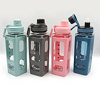 Пляшка для води "Hi-Tech" 700ml, mix з трубкою 1 шт./етик
