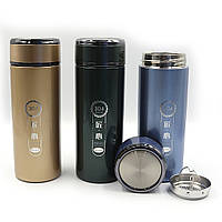 Пляшка-термос для води "Хром" 400ml, із сіткою подвійн. стін.mix 1 шт./етик