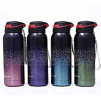 Пляшка-термос для води "Snow" 350ml, mix з петлею і труб. подвійний. стін.1 шт./етика.