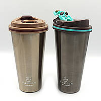 Термокухоль Fashion 400ml, mix з ручкою подвійн. стін.1 шт./етика