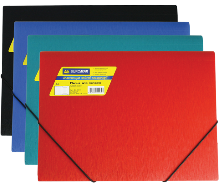 Папка на гумці А-4 BuroMax BM.3911-99 mix