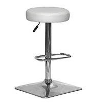 Барний табурет Key Bar 4-CH-Base екокожа колір білий на квадратній хромованій опорі, фото 5