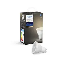 Светодиодная лампа Philips Hue GU10 White 5.2W(57Вт), 2700K, Bluetooth, дымированная