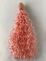 Волосы для кукол "Волна", 25см/1м, Персиковый Розовый, №T2335
