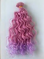Волосся для ляльок "Волена", 25 см/1м, Омбре Рожевий/Бузковий, NoT2311TTF2403A