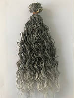 Волосся для ляльок "Волена", 25 см/1м, Омбре Вугільний/Сірий, NoT0403T