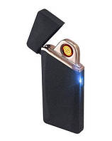 Электро зажигалка спиральная "Lighter USB - ZC110" Черная матовая, электронная зажигалка юсб подарочная (TS)